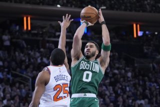 Jayson Tatum (0) et les Celtics ne sont plus menés que 2-1 par les Knicks KEYSTONE/AP/Pamela Smith